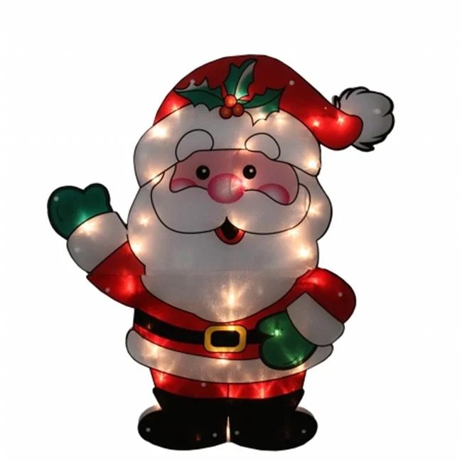 santa claus outdoor christmas decor Northlight Seasonal 31740177 Lighted Shimmering Santa Claus Outdoor Christmas Yard Art