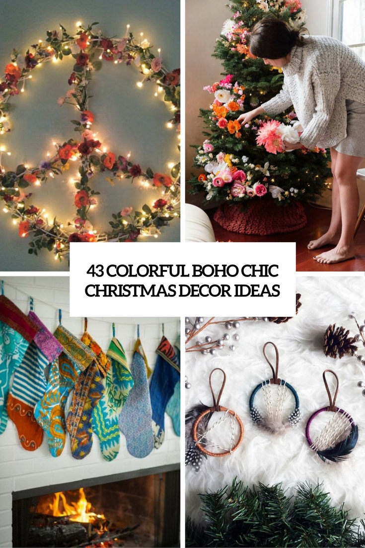 boho chic christmas decor 43 Colorful Boho Chic Christmas Décor Ideas DigsDigs