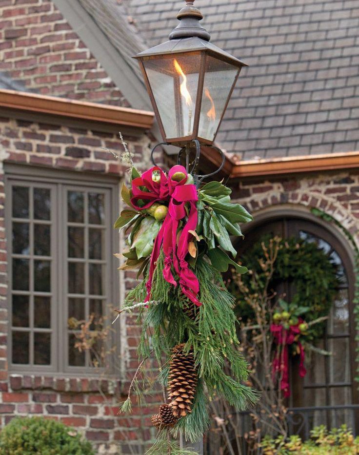 christmas decor lamp post How to Decorate Your Exteriors for the Holidays Christmas lamp post, Christmas lamp, Holiday