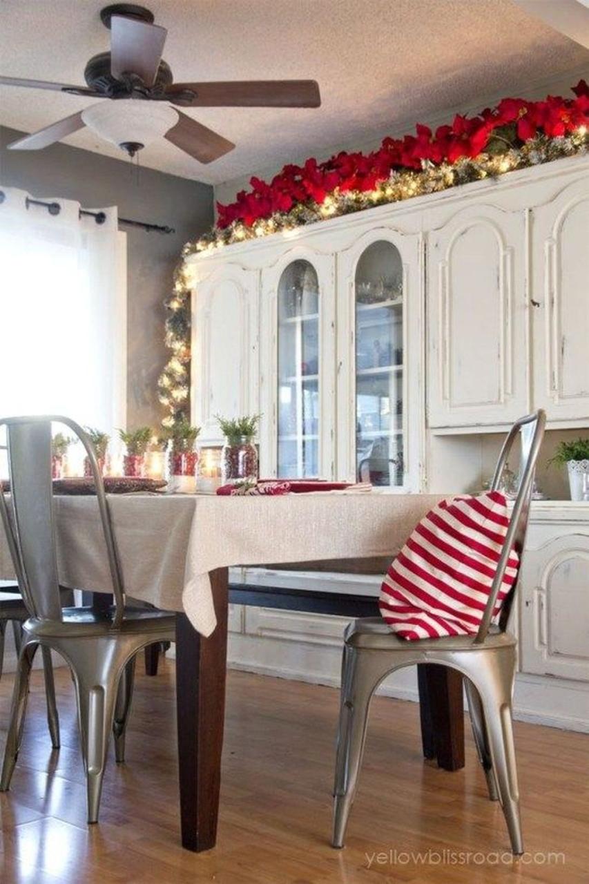 above kitchen cabinet christmas decor 30+ Attractive Christmas Kitchen Decorating Ideas Christmas kitchen decor, Decorating