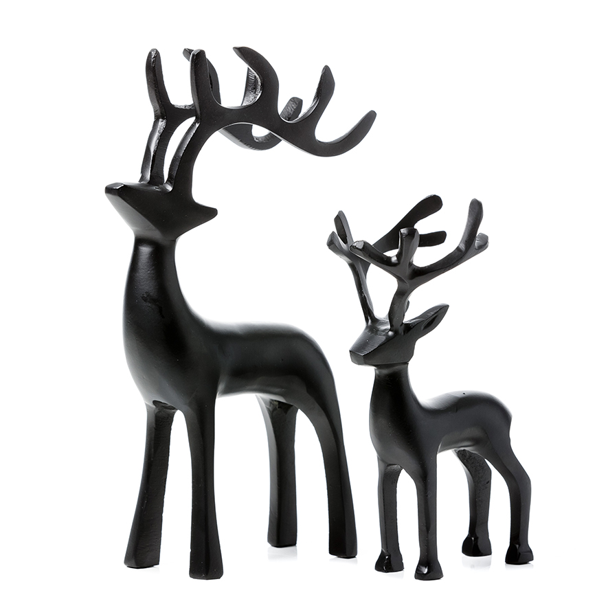 black reindeer christmas decor Festive Black Reindeer Ornament Adairs