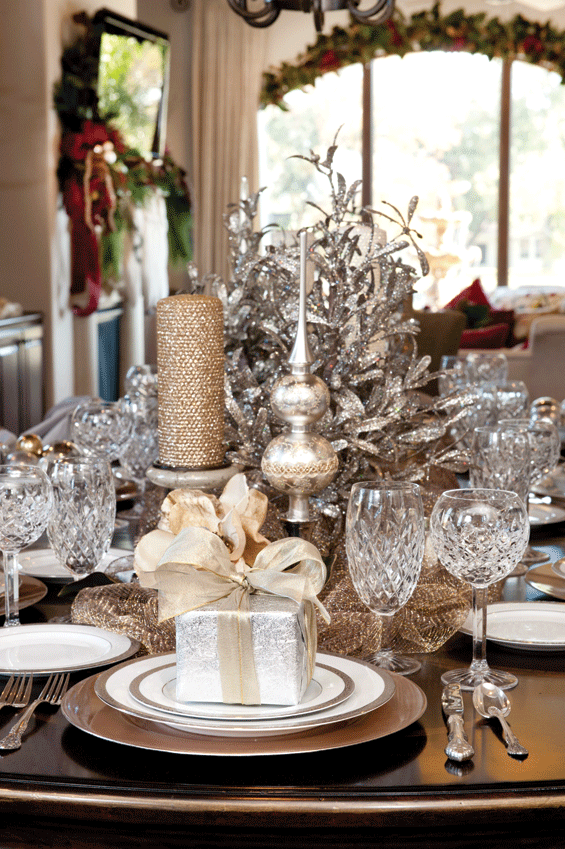 gold christmas tabletop decor 50 Stunning Christmas Tablescapes Christmas Decorating Style Estate Gold christmas