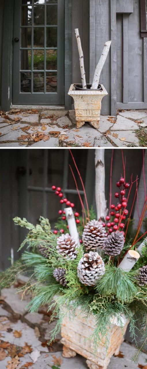 rustic outdoor christmas decor 50 Beautiful Rustic Christmas Decorations Hative