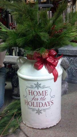 milk can christmas decor Holiday expression applied to painted milk can Christmas decorations