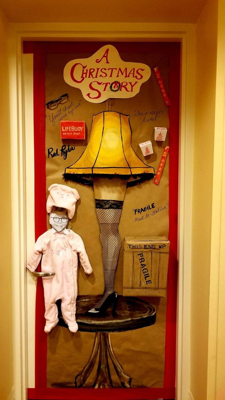 a christmas story decor Drie contest at work. This is my "A christmas story" door I created from a cardboa… Door