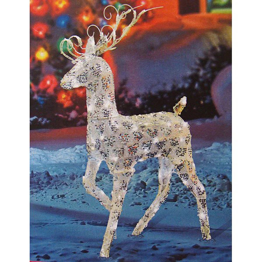 outdoor reindeer christmas decorations yard Christmas Central 1Piece 4ft Reindeer Outdoor Christmas Decoration in