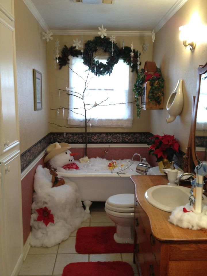 big lots christmas bathroom decor fun decorating a guest bathroom for Christmas...I am guessing no one