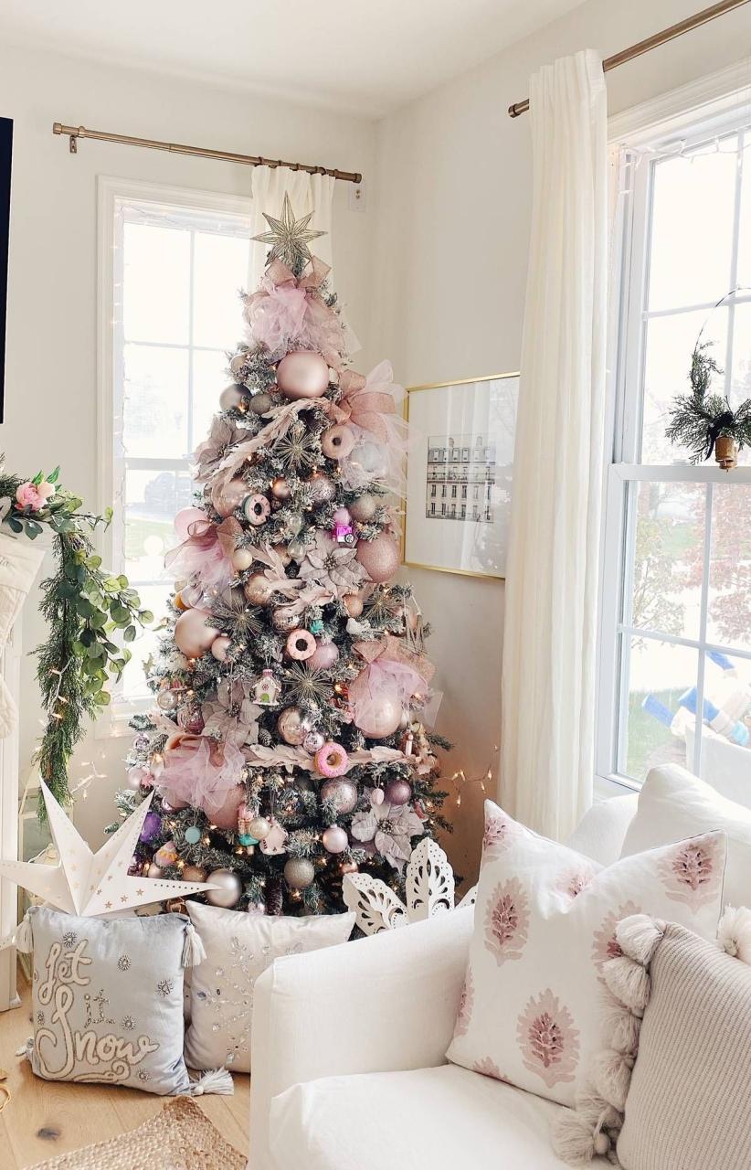 pink and white christmas decor How to Decorate a Pink Christmas Tree The Pink Dream Pink christmas tree