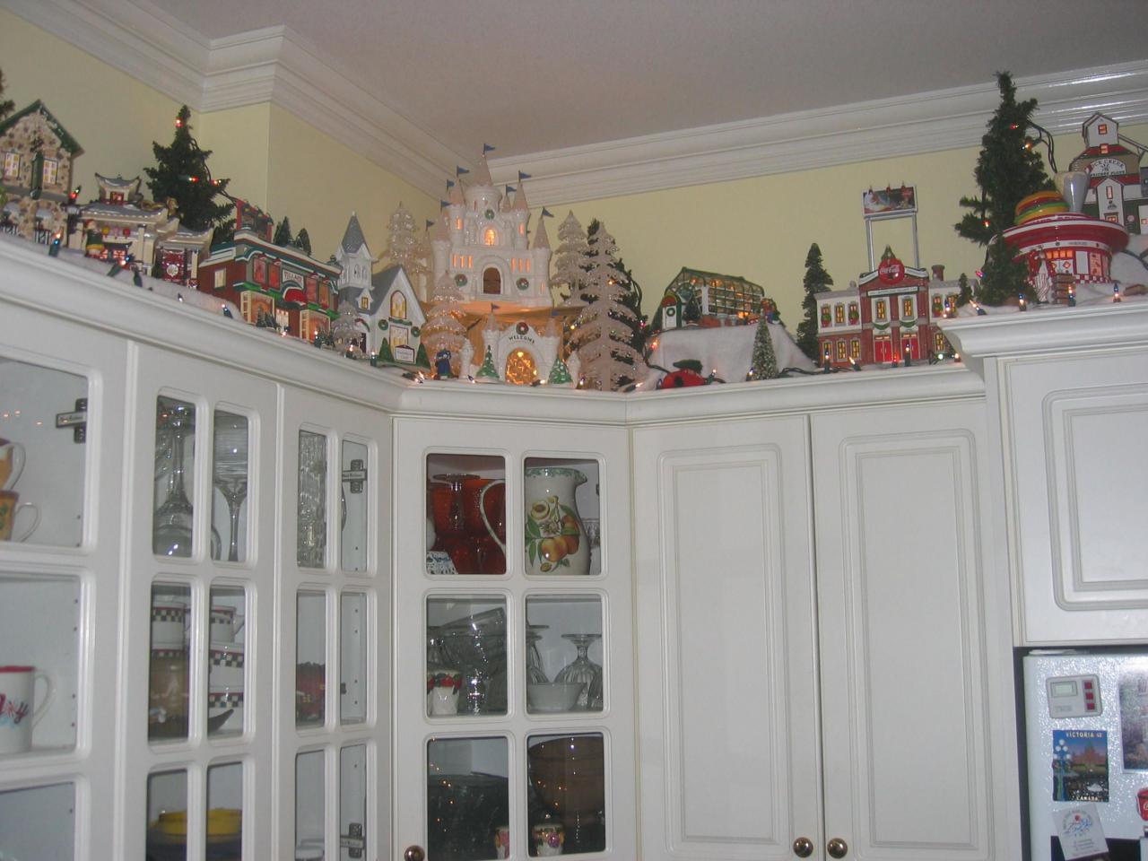 above kitchen cabinet christmas decor Christmas decorating above kitchen Christmas Photos