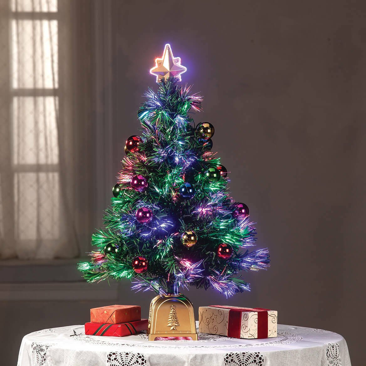 fiber optic christmas decor 32" Decorated Fiber Optic Christmas Tree by Holiday Peak™ XL