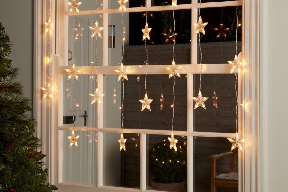 christmas light decor for window Dress your windows to impress with our pretty LED Star Icicle Lights