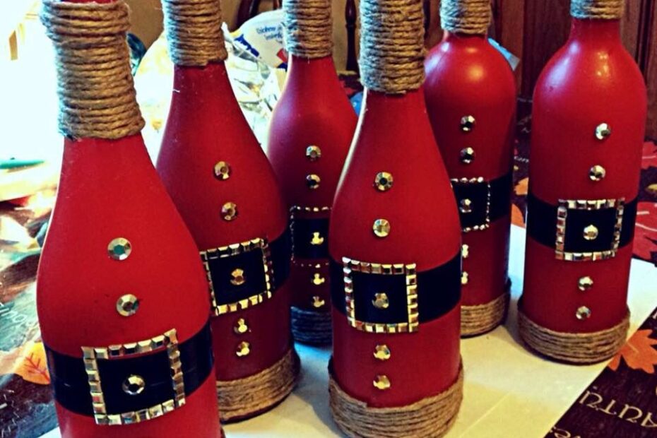 christmas wine bottle decor Can do! Christmas wine bottles, Christmas wine, Santa wine bottle