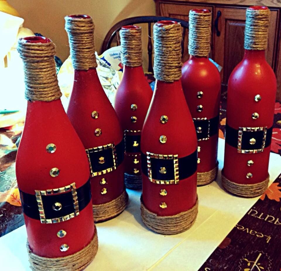 christmas wine bottle decor Can do! Christmas wine bottles, Christmas wine, Santa wine bottle