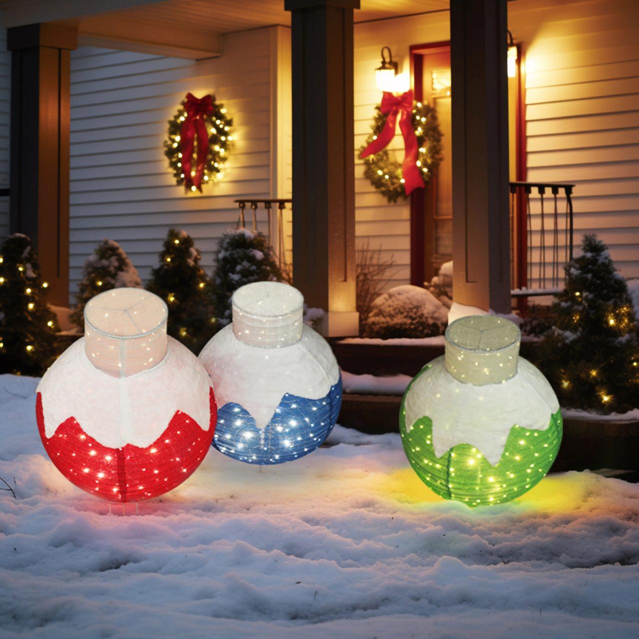 veikous outdoor christmas decorations VEIKOUS 35in Ornament Yard Decoration with White LED Lights in the