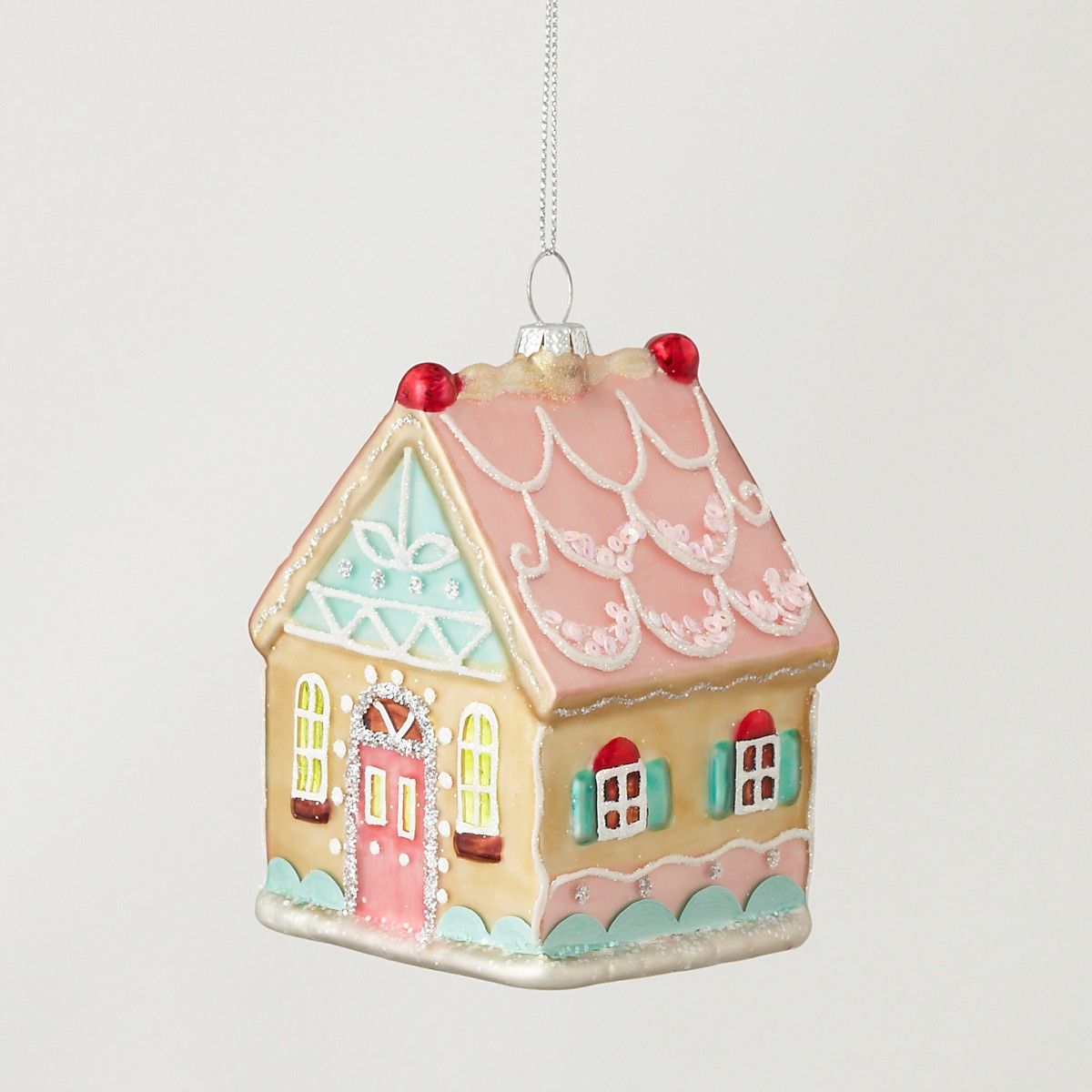 pink gingerbread christmas decor Pink Gingerbread House Ornament Gingerbread house, House ornaments, Gingerbread decorations