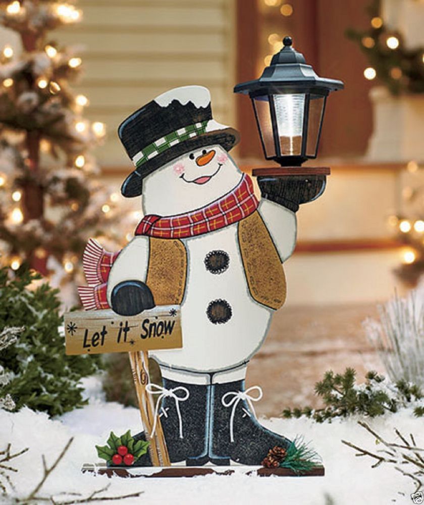 solar outdoor christmas decor SNOWMAN SOLAR LIGHT LANTERN YARD LAWN GARDEN PORCH OUTDOOR HOME CHRIS… Christmas yard