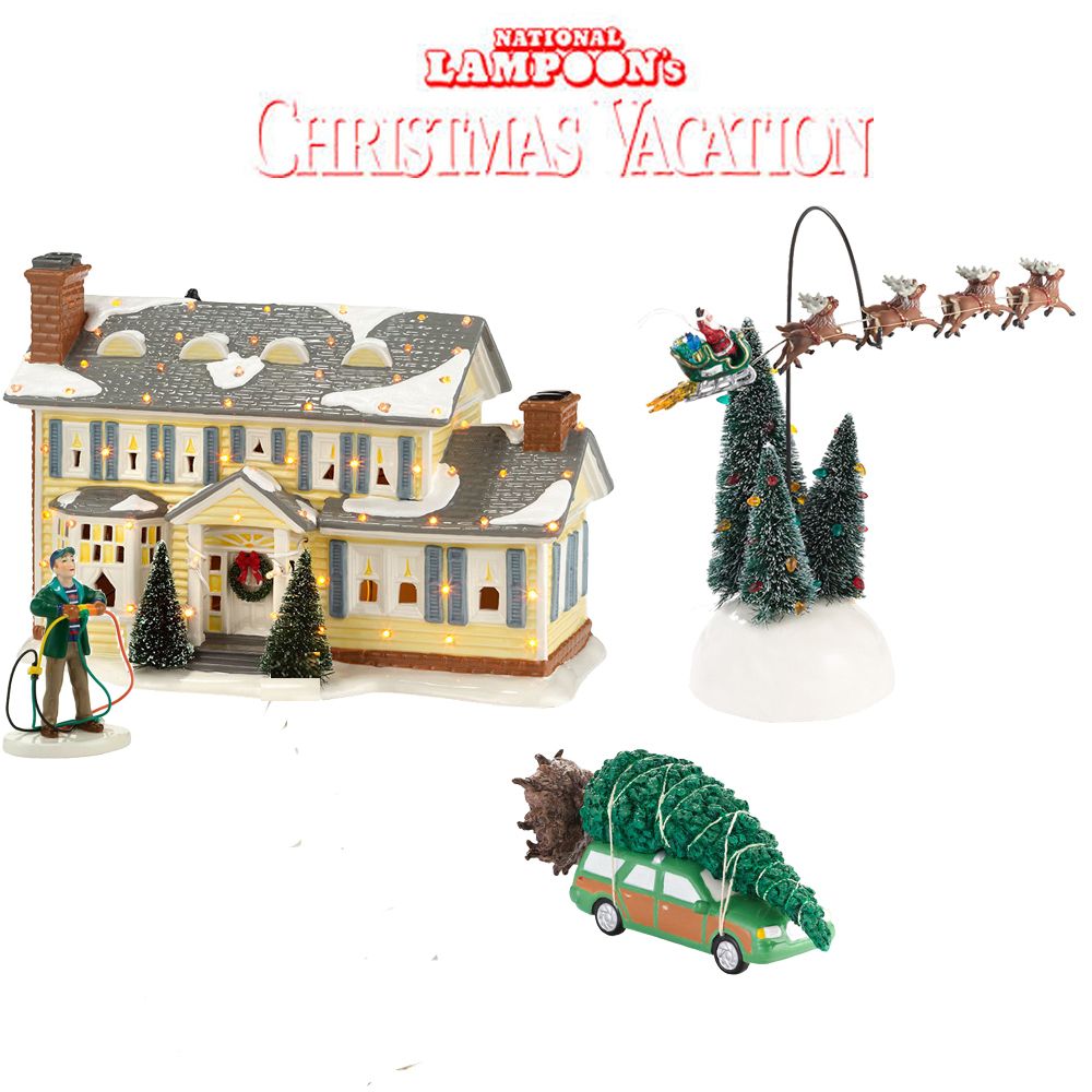 national lampoons christmas vacation decor Department 56 4 Piece Christmas Vacation Village Starter Set Christmas vacation gifts