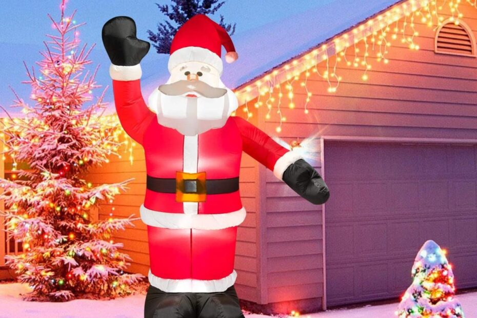 blow up christmas decorations indoor Coolmade 8Ft Christmas Inflatable Santa Claus for Christmas Blow Up