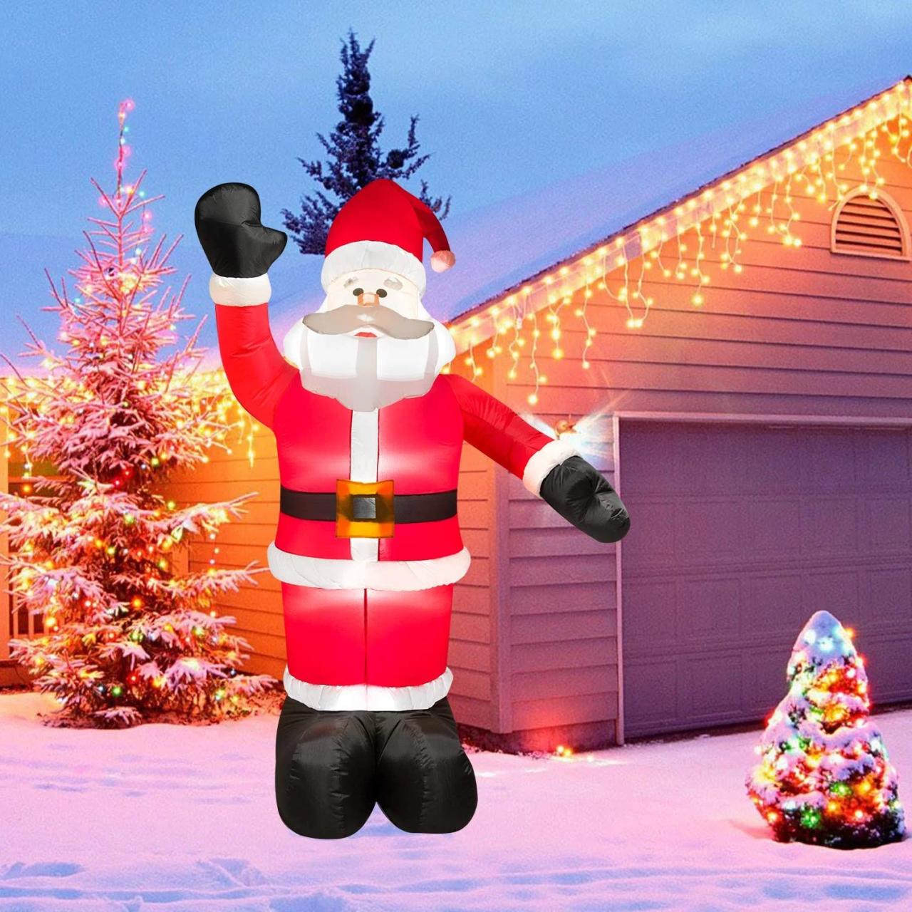 blow up christmas decorations indoor Coolmade 8Ft Christmas Inflatable Santa Claus for Christmas Blow Up