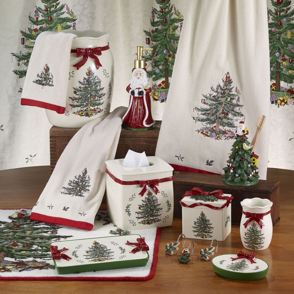 christmas bathroom decor sets SPODE CHRISTMAS TREE BATH ACCESSORIES Christmas bathroom decor, Christmas bathroom, Spode