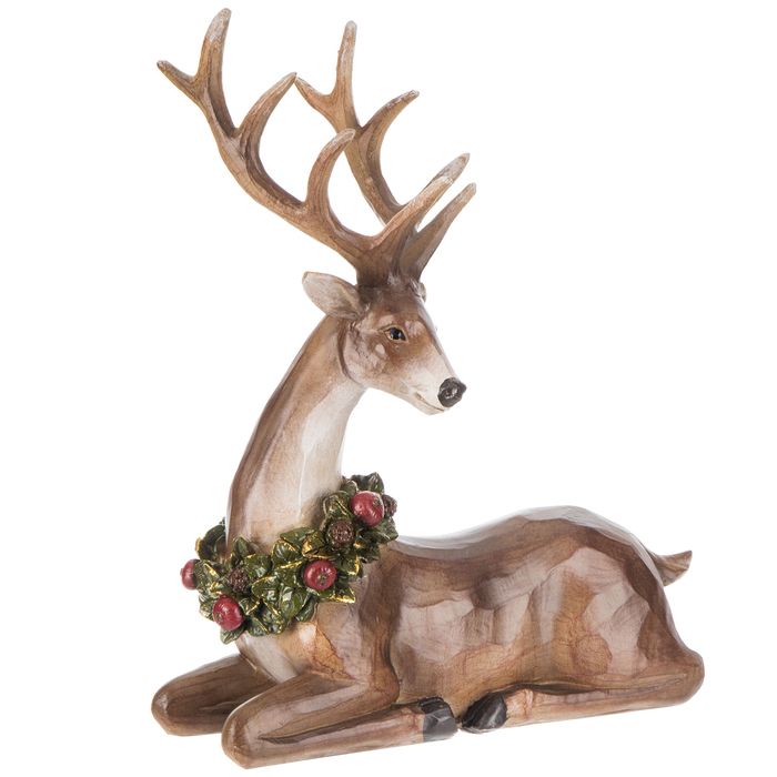 hobby lobby christmas deer decor Carved Deer With Wreath Hobby Lobby 5348933 Carving, Animal