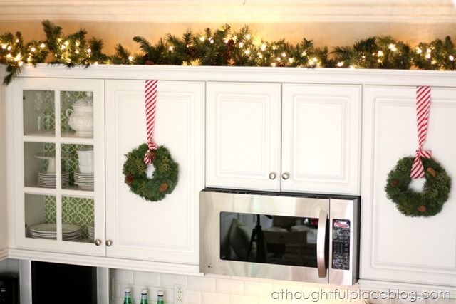 top of cabinet christmas decor Christmas Garland Above Kitchen 2021 Best Christmas Tree 2021