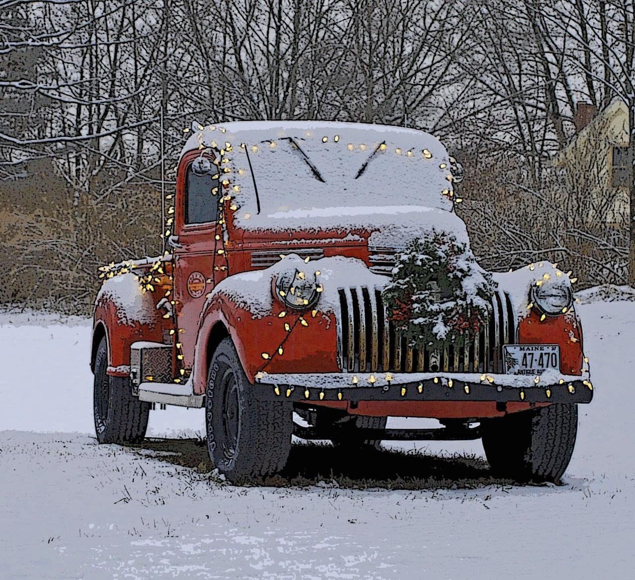 vintage truck christmas decor The Christmas Truck in Cape Elizabeth, Maine... Christmas truck