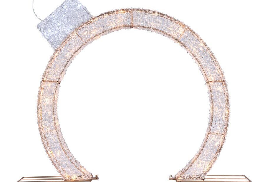 christmas ornament outdoor arch Holiday Living 44in Ornamental Arch Sculpture with Clear LED Lights in