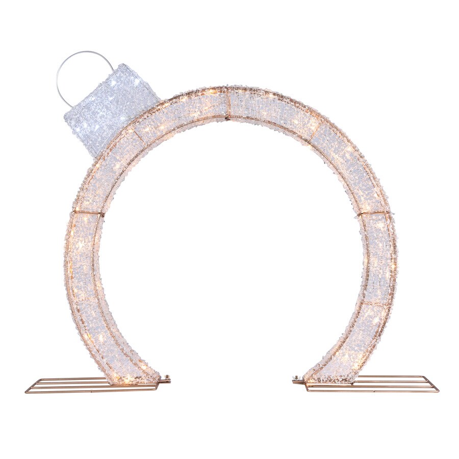 christmas ornament outdoor arch Holiday Living 44in Ornamental Arch Sculpture with Clear LED Lights in