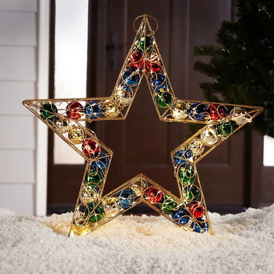 christmas decorations outdoor star Holiday Living HL 30in LED Ornament Filled Star in the Outdoor