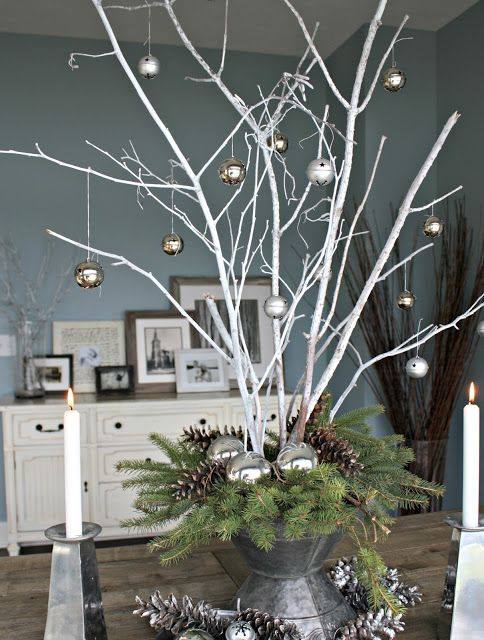 christmas decor with tree branches Beautiful Ideas for Tree Branches Christmas Decor Decor Inspirator