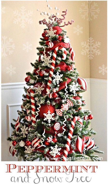 peppermint christmas tree decor Peppermint Christmas Tree Christmas tree themes, Christmas tree inspiration, Peppermint christmas