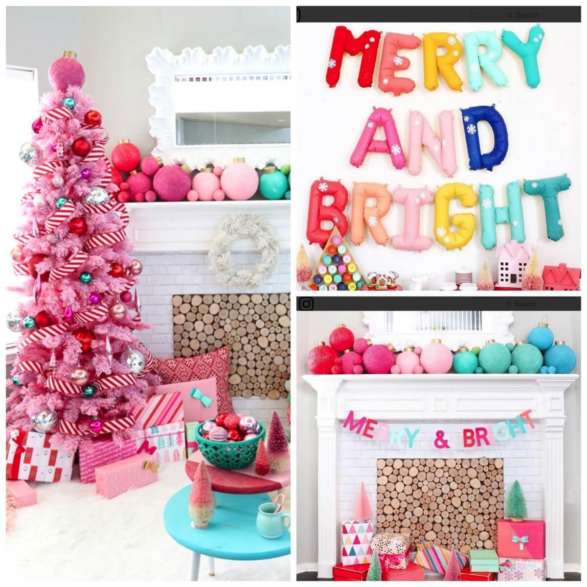 bright color christmas decor Colorful christmas decorations, Pastel christmas decor, Merry bright christmas