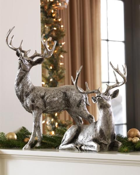 elegant christmas deer decor Add a stately touch to your holiday décor with these elegant and detailed reindeer figurines. T