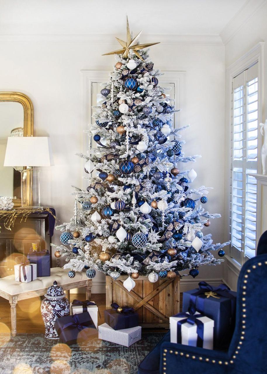 white and blue christmas tree decor Refreshing Christmas Decor with Blue and White Accents