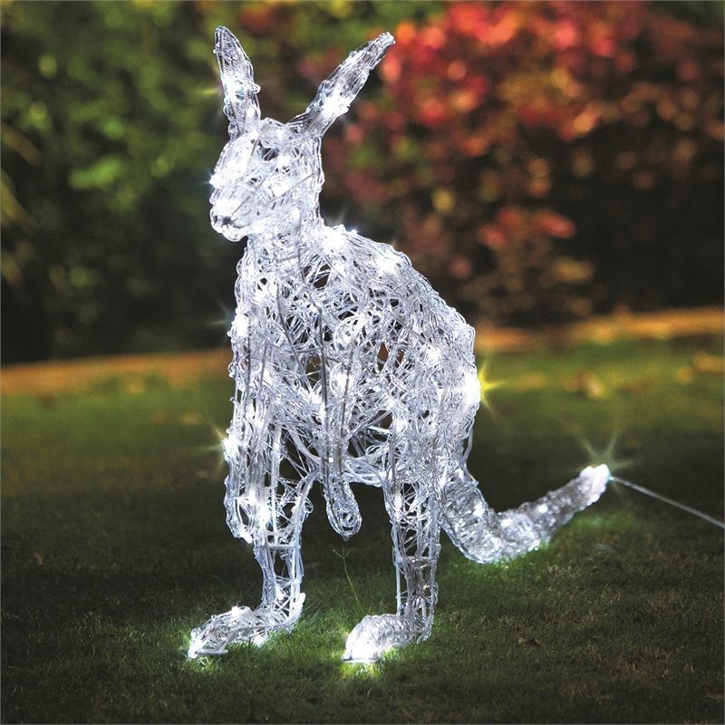 kangaroo outdoor christmas decorations Find Lytworx 120 LED White Festive Kangaroo Light Statue at Bunnings