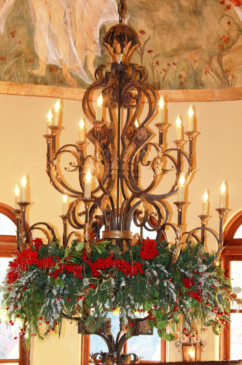 christmas decor for chandelier 10+ Decorating A Chandelier For Christmas DECOOMO