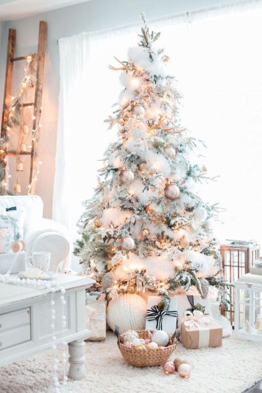 christmas tree decor in white Winter Wonderland Christmas Tree You Want To Have MagzHome White christmas tree decorations