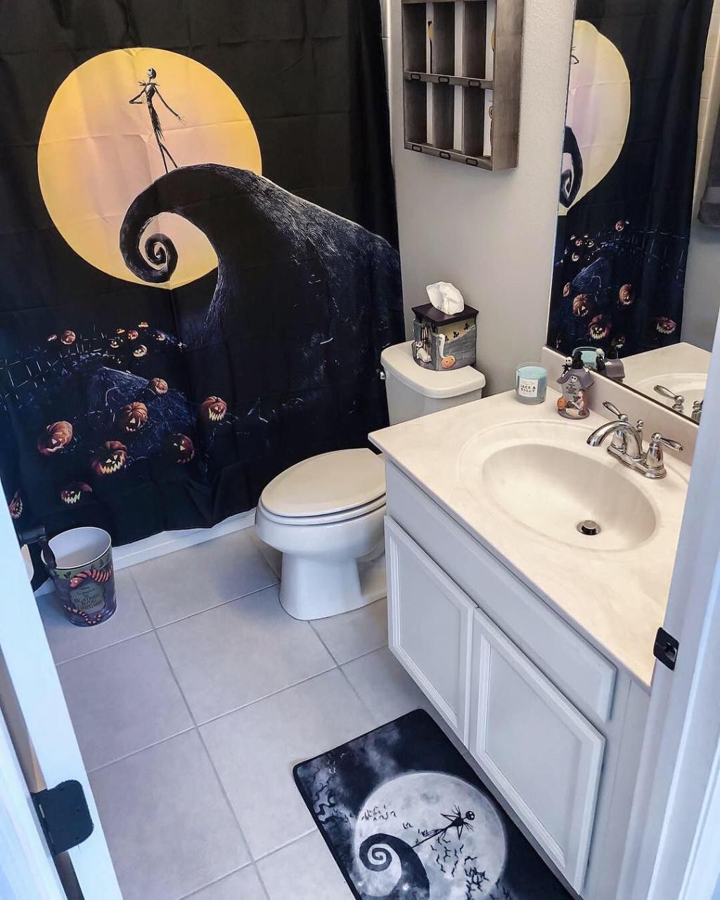 nightmare before christmas bathroom decor Disney At Home on Instagram “How fun is this Nightmare Before Christmas bathroom set from