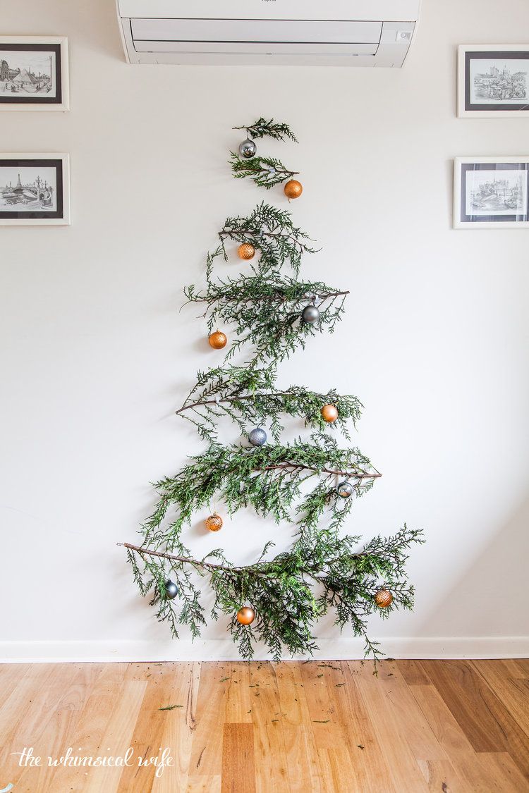 christmas tree decor branches Quick & Easy DIY Pine Branch Christmas Tree Christmas tree, Real