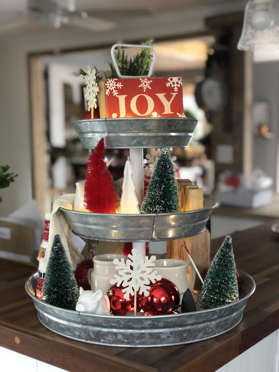 christmas tiered tray decor Tiered tray Christmas decor Tray decor christmas, Christmas tray ideas, Homemade christmas