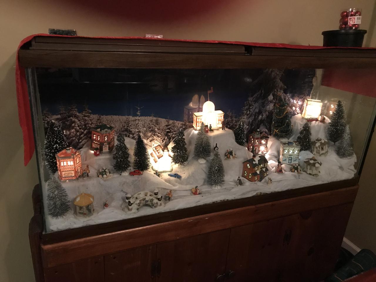 christmas fish tank decor Repurposed Fish Aquarium for Holiday Crafts