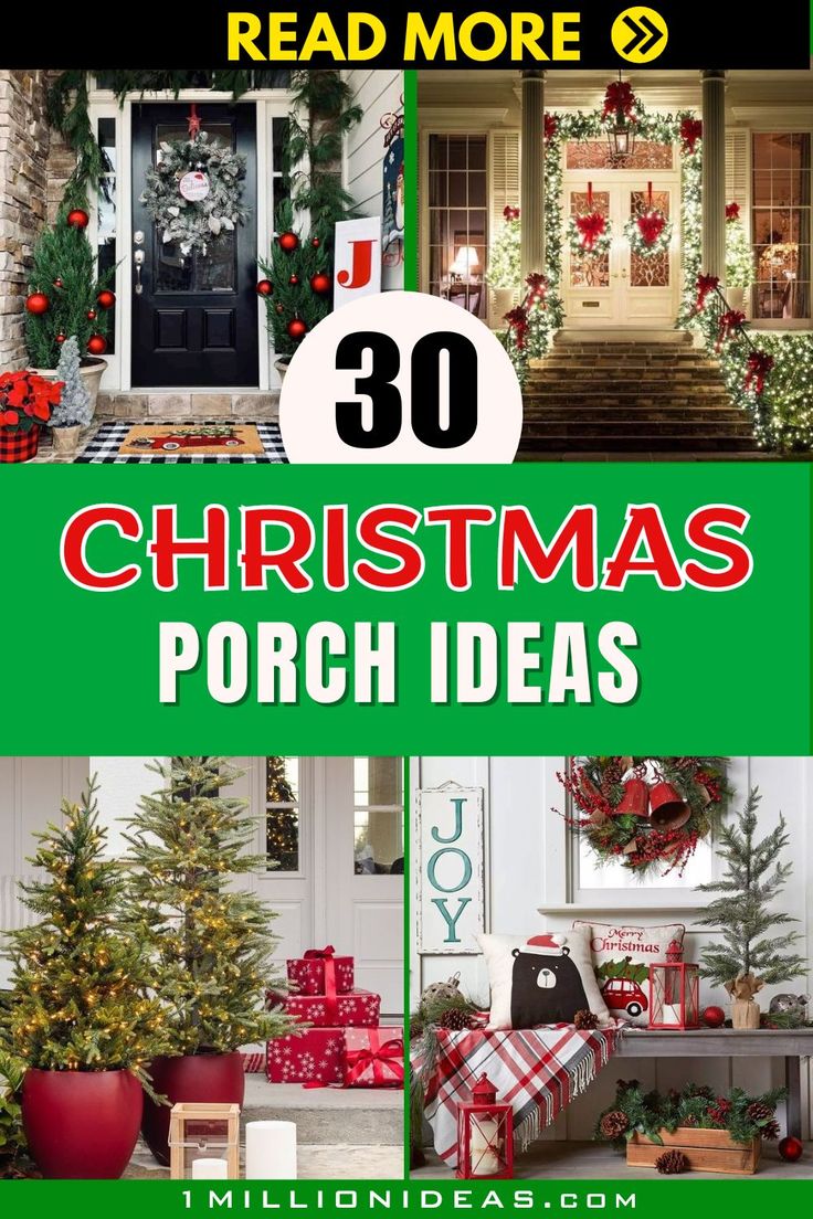 christmas decor for front porch 30 Christmas Front Porch Decoration Ideas To Wow Your Neighbors Front porch christmas