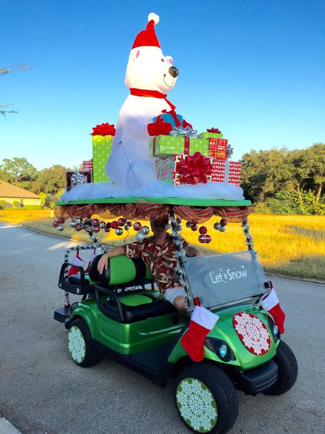 christmas decor for golf carts 53 Golf cart Christmas parade ideas christmas parade, golf cart decorations, christmas golf