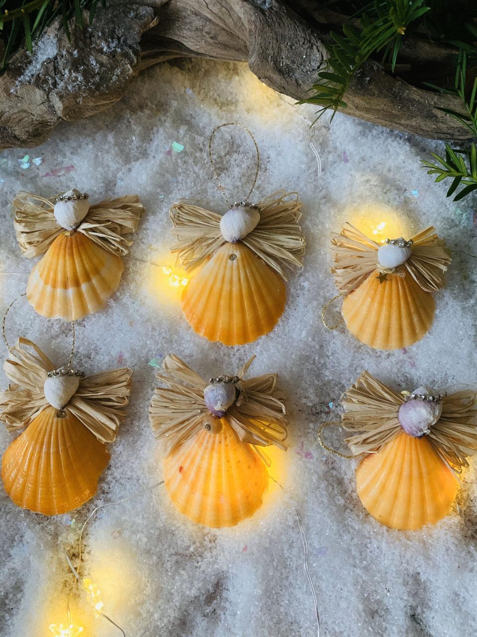 christmas ornaments sale online Christmas ornaments Set of 6angels from seashell delivery Etsy