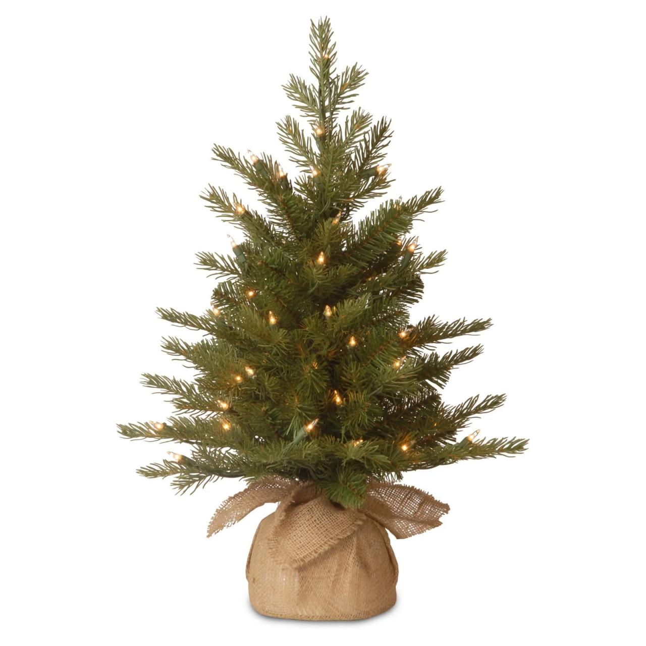 christmas decoration tree sale National Tree PreLit 2' FeelReal Nordic Spruce Small Artificial