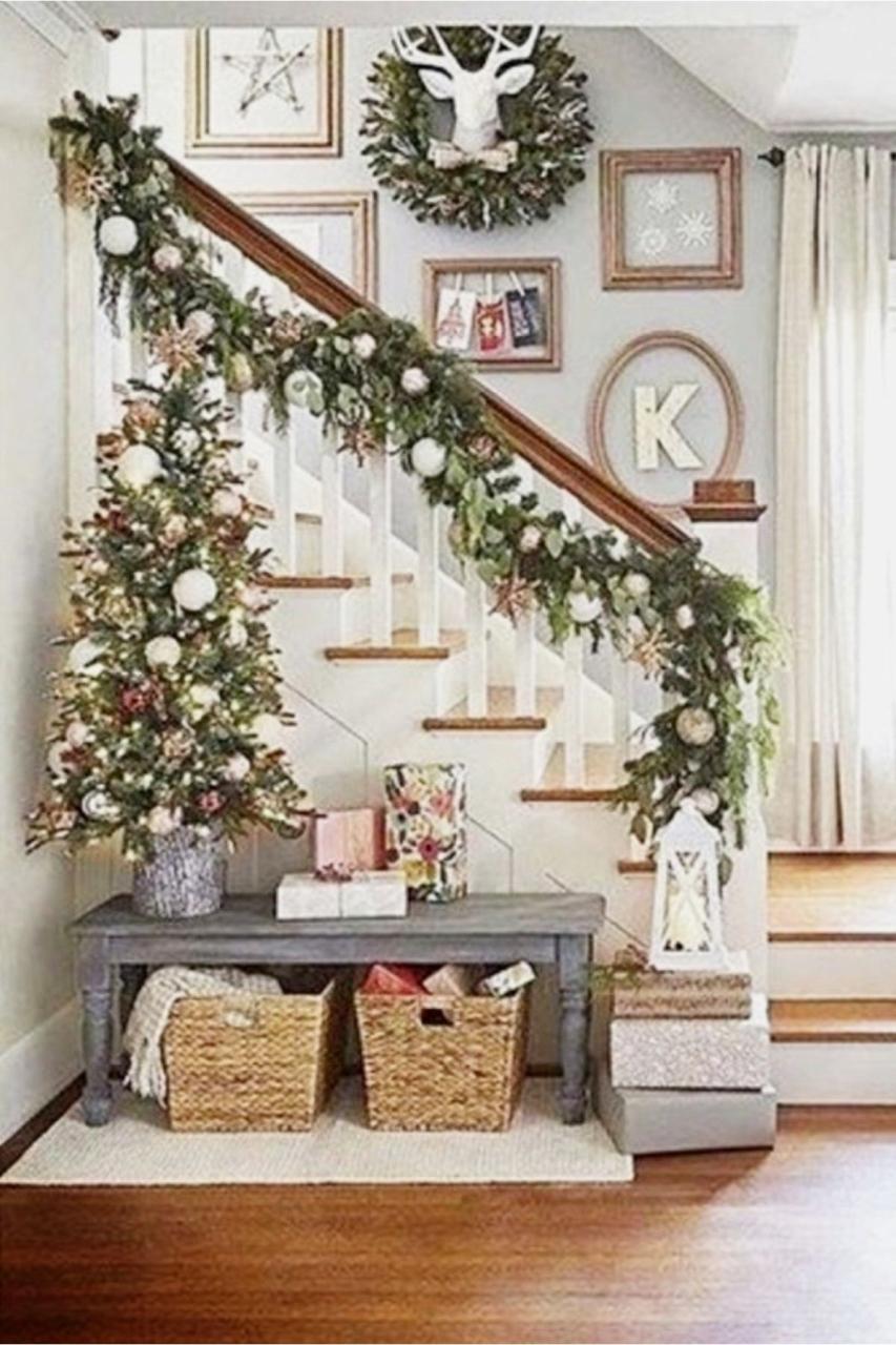 indoor entryway christmas decor 30+ Christmas Hallway Decorating Ideas DECOOMO