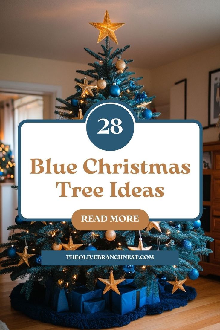 blue decor for christmas tree 28 Unique Blue Christmas Tree Ideas to Wow Your Guests in 2024 Blue christmas tree decorations