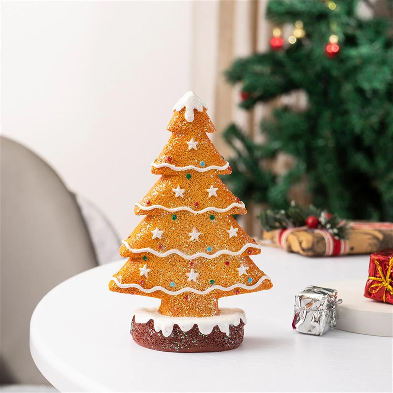 ginger bread christmas decor AMBN Christmas Tree Decorations Gingerbread Decor Resin Gingerbread Xmas Tree Christmas Decor