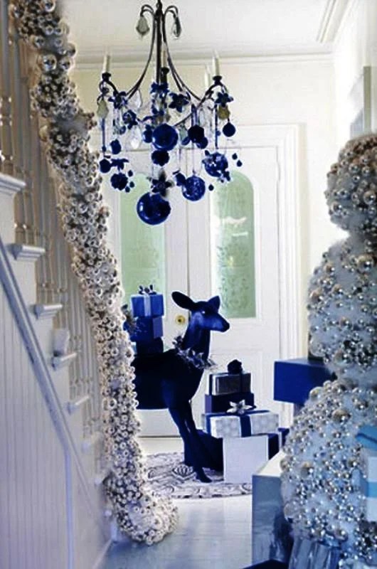 christmas decor blue and white 30 White And Blue Christmas Decorations Ideas Decoration Love